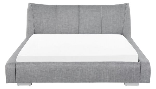 Posteľ sivá látkové čalúnenie 160 x 200 cm s roštom prešívané čelo moderný štýl spálňa
