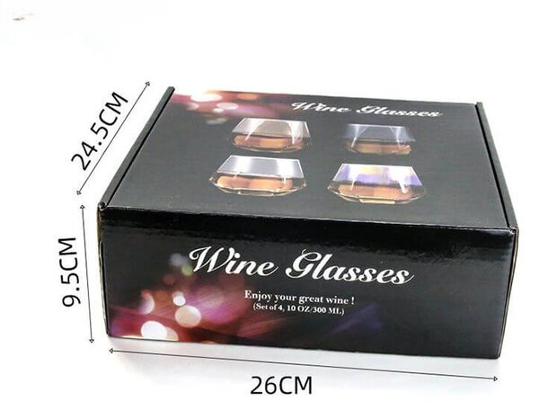 Sada 4 diamantových pohárov na whisky 325 ml – darčekové balenie