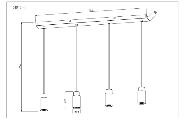 Globo 54045-4H - Luster na lanku MATTI 4xE27/40W/230V