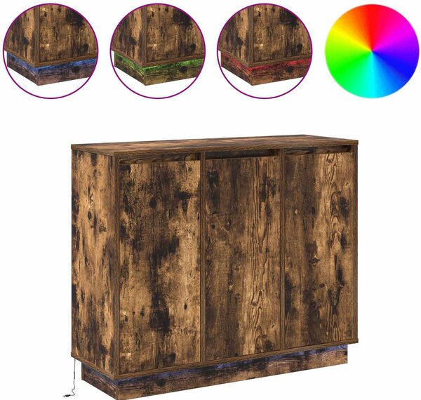 LED komoda Dymová dub 90 x 32 x 75 cm Kompozitné drevo
