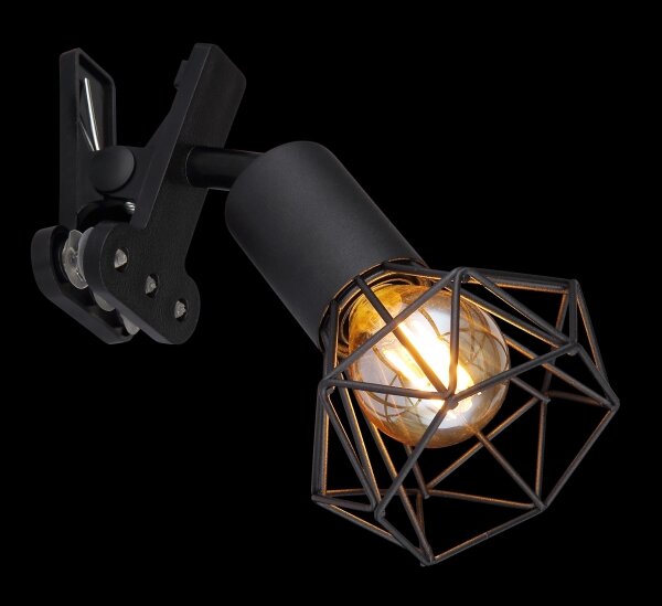 Globo 54802SK - Nástenná lampa s klipom XARA I 1xE14/40W/230V čierna
