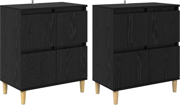 Komody 2 pcs Čierny dub 60 x 35 x 70 cm Kompozitné drevo
