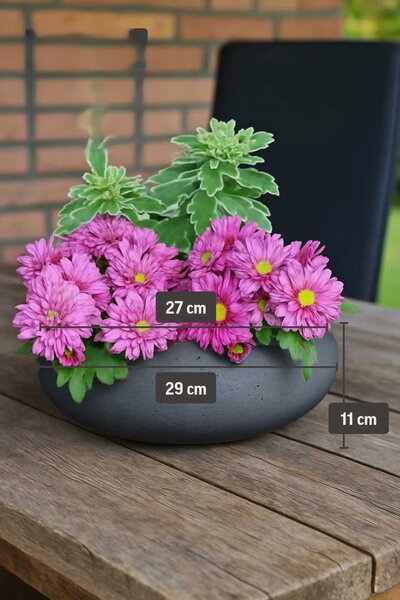 Dekoračná misa PERA, sklolaminát, priemer 27 cm, antracit