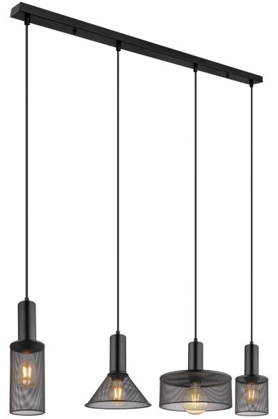Globo 15648-4H - Luster na lanku JEDD 4xE27/60W/230V čierna