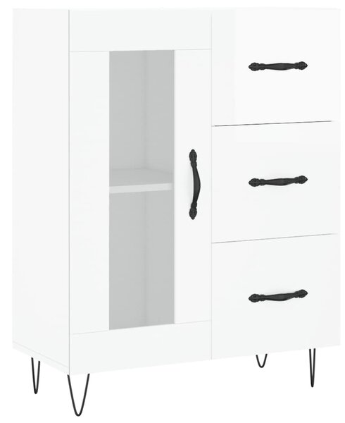 Komoda lesklá biela 69,5x34x90 cm spracované drevo