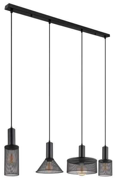 Globo 15648-4H - Luster na lanku JEDD 4xE27/60W/230V čierna