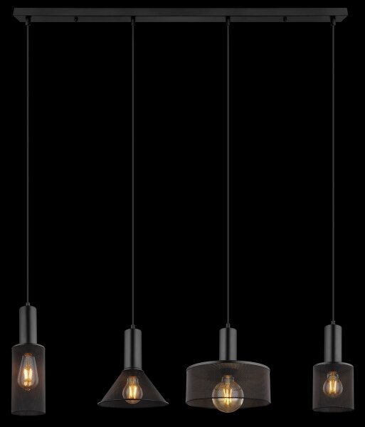 Globo 15648-4H - Luster na lanku JEDD 4xE27/60W/230V čierna