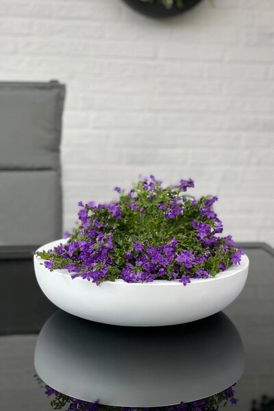 Okrasná miska PLANA, sklolaminát, 9xØ34 cm, biela