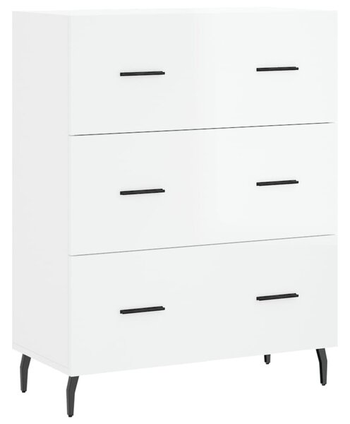Komoda lesklá biela 69,5x34x90 cm spracované drevo