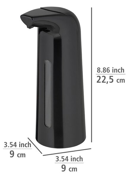 Čierny automatický plastový dávkovač mydla 0.4 l Larino - Wenko