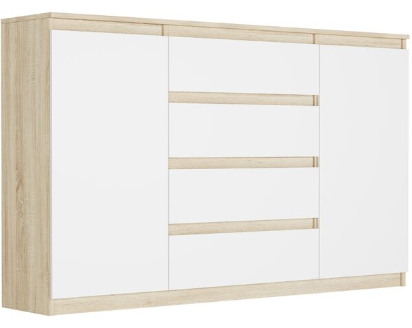 Komoda 160 cm so zásuvkami a dvierkami FRAMIRE R-160-S4 v prevedení sonoma mix