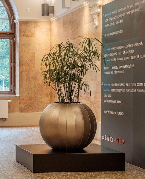 Kvetináč do interiéru GLOBE, priemer 60 cm, bronzový, outlet