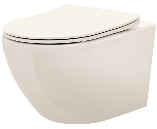 Závesná WC misa REA Carlo Mini Rimless Ecru