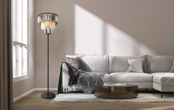 Globo 15695S - Stojacia lampa NAXIS 3xE27/40W/230V pr. 40 cm čierna