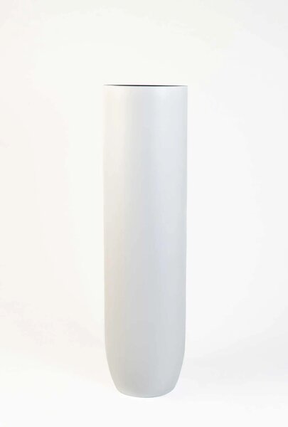 Vysoký kvetináč SOLERIO, sklolaminát, výška 120 cm, biely mat, outlet