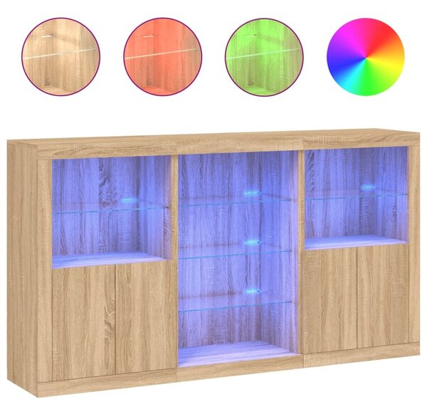 Komoda s LED svetlami dub sonoma 181,5x37x100 cm