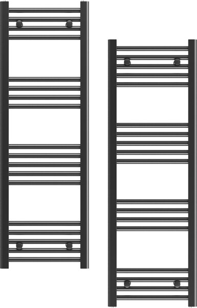 Granitan | Kúpeľňový radiátor Breno - 40x120 cm - čierny - moderný dizajn - flexibilná inštalácia