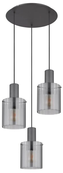 Globo 15904-3HR - Luster na lanku TULIVAR 3xE27/40W/230V pr. 48 cm šedá