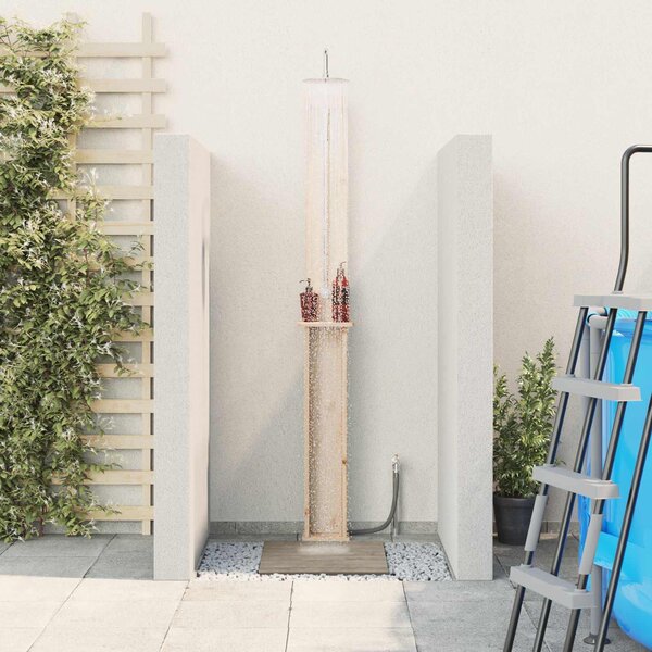 Maison Exclusive – Vonkajšia sprcha 246 cm, masívne drevo (smrek) a nerezová oceľ, prírodný vzhľad
