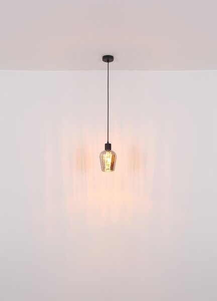Globo 15627 - Luster na lanku RYAN 1xE27/40W/230V pr. 13,5 cm čierna