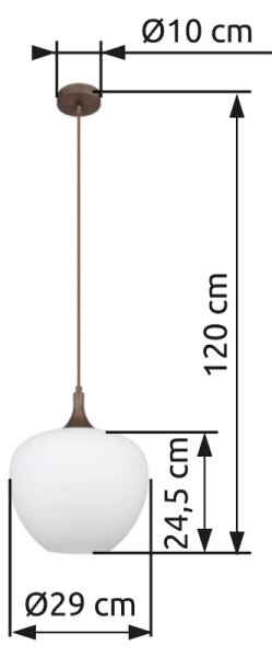Globo 15548H1C - Luster na lanku MAXY 1xE27/60W/230V biela/hnedá