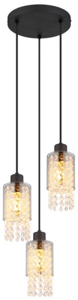 Globo 15799-3H - Luster na lanku BACKEY 3xE27/40W/230V pr. 25 cm čierna