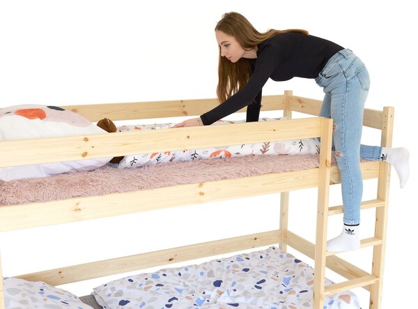 Wilsondo Poschodová posteľ s roštom Paulína 90x200 - prírodný povrch