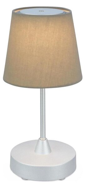 Brilo - LED Stmievateľná nabíjacia stolná lampa LED/3W/5V IP44 strieborná/béžová