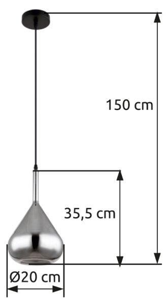 Globo 15542 - Luster na lanku GEEKY 1xE27/60W/230V pr. 20 cm čierna
