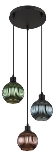 Globo 15638-3 - Luster na lanku ZUMBA 3xE27/25W/230V pr. 36 cm meď/zelená/modrá