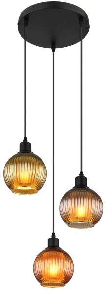 Globo 15638-3 - Luster na lanku ZUMBA 3xE27/25W/230V pr. 36 cm meď/zelená/modrá