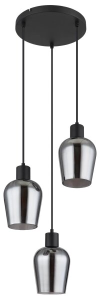 Globo 15627-3 - Luster na lanku RYAN 3xE27/40W/230V pr. 28,5 cm čierna