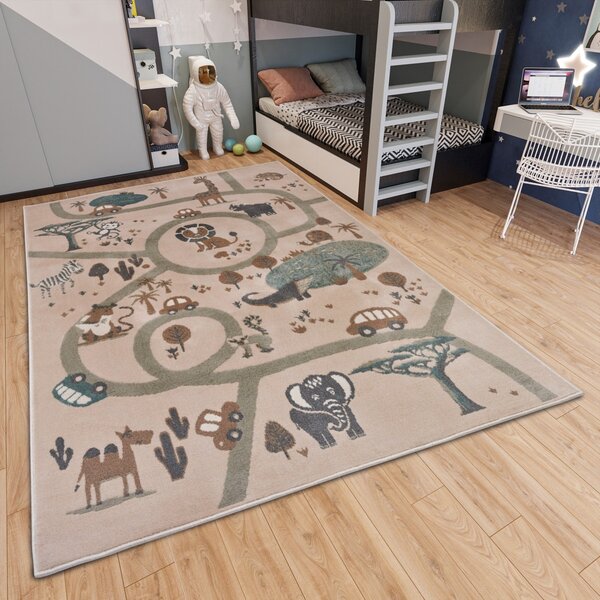 Hanse Home , Detský koberček Adventures 105972 Cream Brown Grey, 120x170, béžová, detská izba