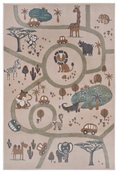 Hanse Home , Detský koberček Adventures 105972 Cream Brown Grey, 120x170, béžová, detská izba