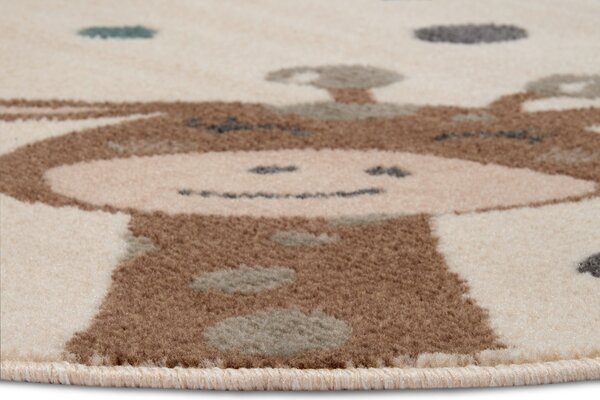 Hanse Home, Detský koberček Adventures 105968 Cream Brown Blue kruh, 100x100 (priemer) kruh, viacfarebná, detská izba
