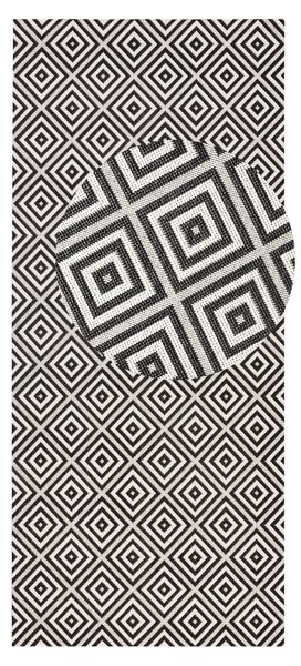 Hanse Home , Behúň Meadow 102470 Black – na von aj na doma, 80x200, čiernobiela, chodba / predsieň