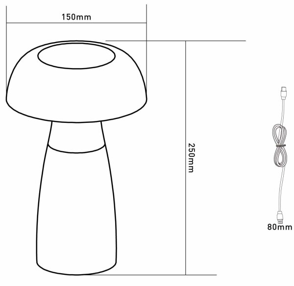 Globo 28072 - LED stmievateľná nabíjateľná stolná lampa GIXI LED/1,5W/5V 800mAh