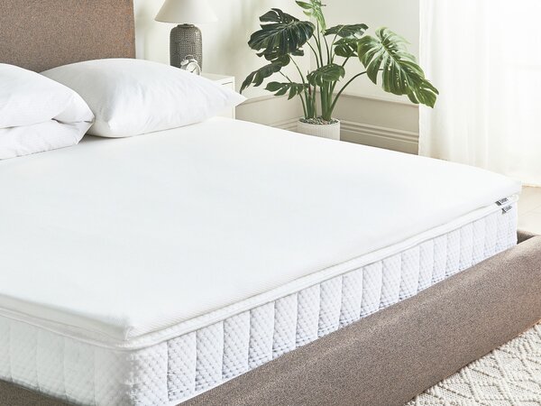 Vrchný matrac biela PU pena polyesterový poťah 180 x 200 cm topper podložka na posteľ spálňa