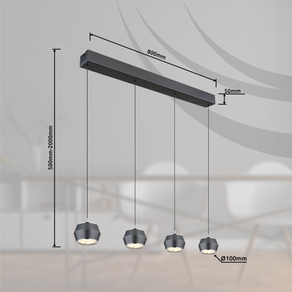 Globo 15209-4 - LED Luster na lanku MARTHY 4xLED/6W/230V