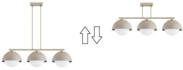 Brilagi - Závesný luster na lanku COSMO 3xE27/60W/230V béžová/zlatá