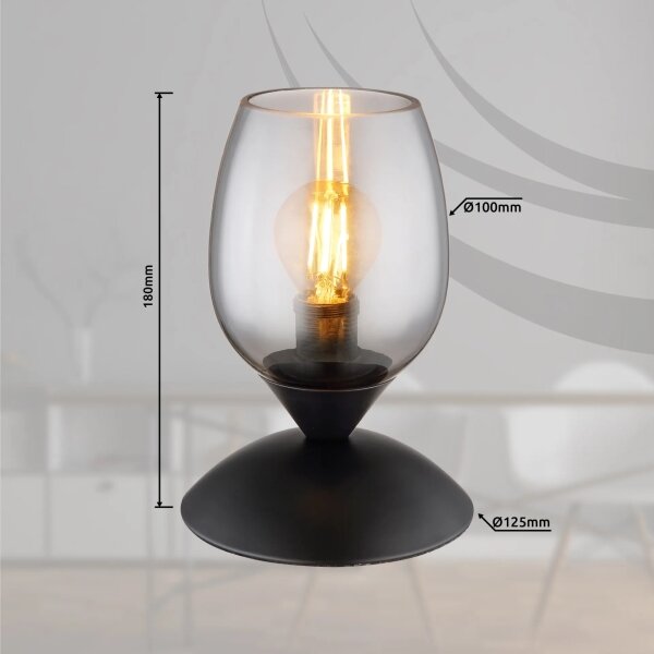 Globo 24007S - Stolná dotyková lampa KUWAITA 1xE14/25W/230V čierna