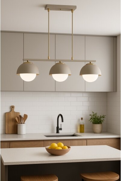 Brilagi - Závesný luster na lanku COSMO 3xE27/60W/230V béžová/zlatá
