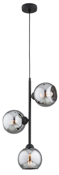 Brilagi - Luster na lane DIOR 3xE27/60W/230V čierna/dymovo sivá