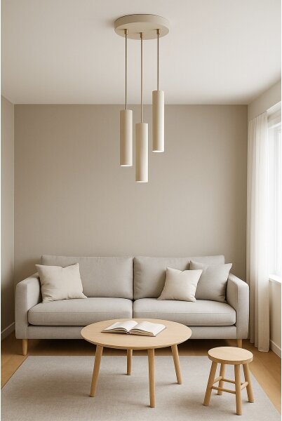 Brilagi - Luster na lanku TUBE 3xGU10/15W/230V béžová/zlatá