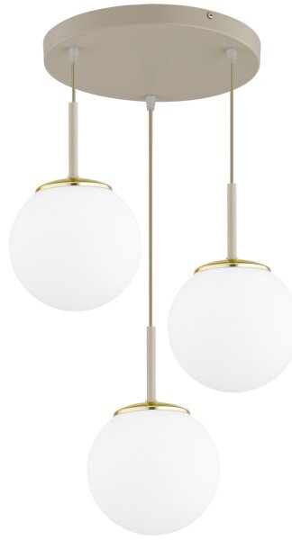 Brilagi - Závesný luster na lanku MILO ECRU 3xE27/60W/230V béžová/zlatá