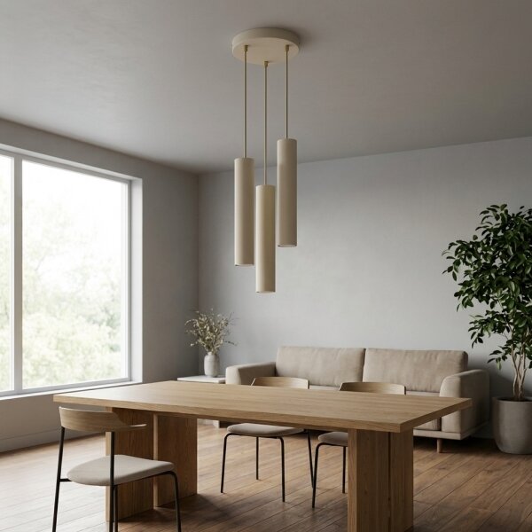 Brilagi - Luster na lanku TUBE 3xGU10/15W/230V béžová/zlatá