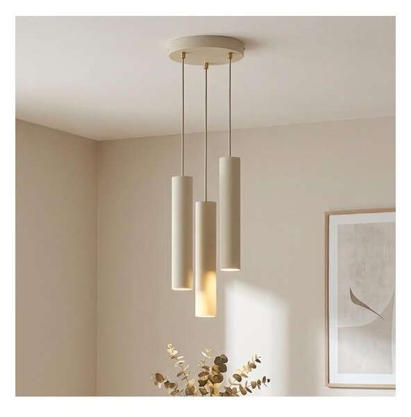 Brilagi - Luster na lanku TUBE 3xGU10/15W/230V béžová/zlatá