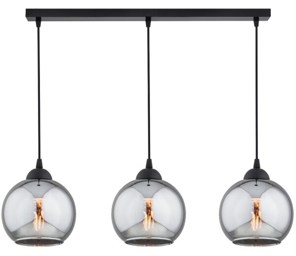 Brilagi - Luster na lankách DIOR 3xE27/60W/230V čierna/dymová sivá