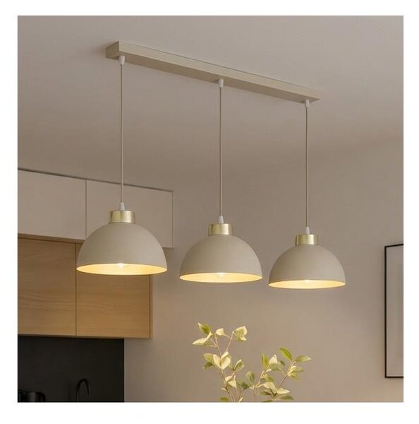 Brilagi - Závesný luster na lanku MOON 3xE27/60W/230V béžová/zlatá