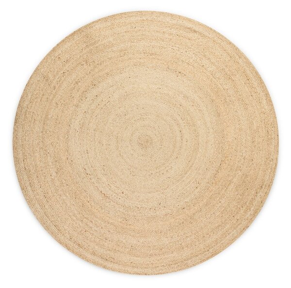 Obojstranný jutový okrúhly koberec v prírodnej farbe ø 140 cm Braided Ivory – Hanse Home